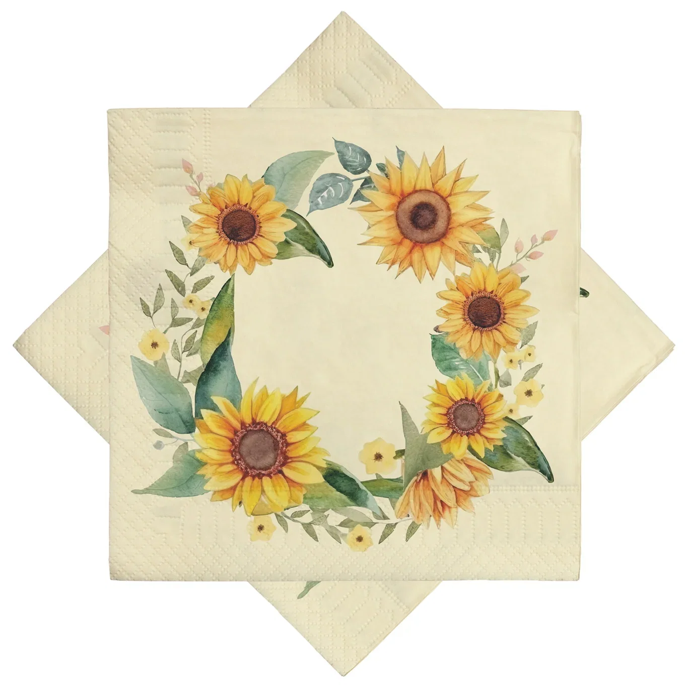 Napkin Sunflower wreath