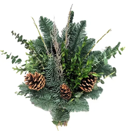 Gravbukett med natur dekoration