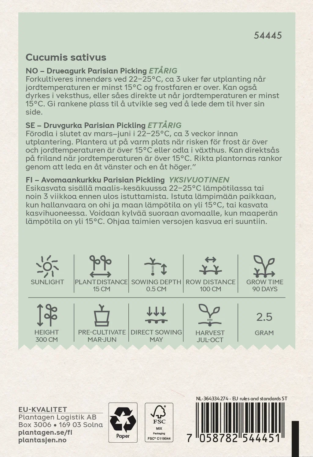 Cucumber Parisian Pickling