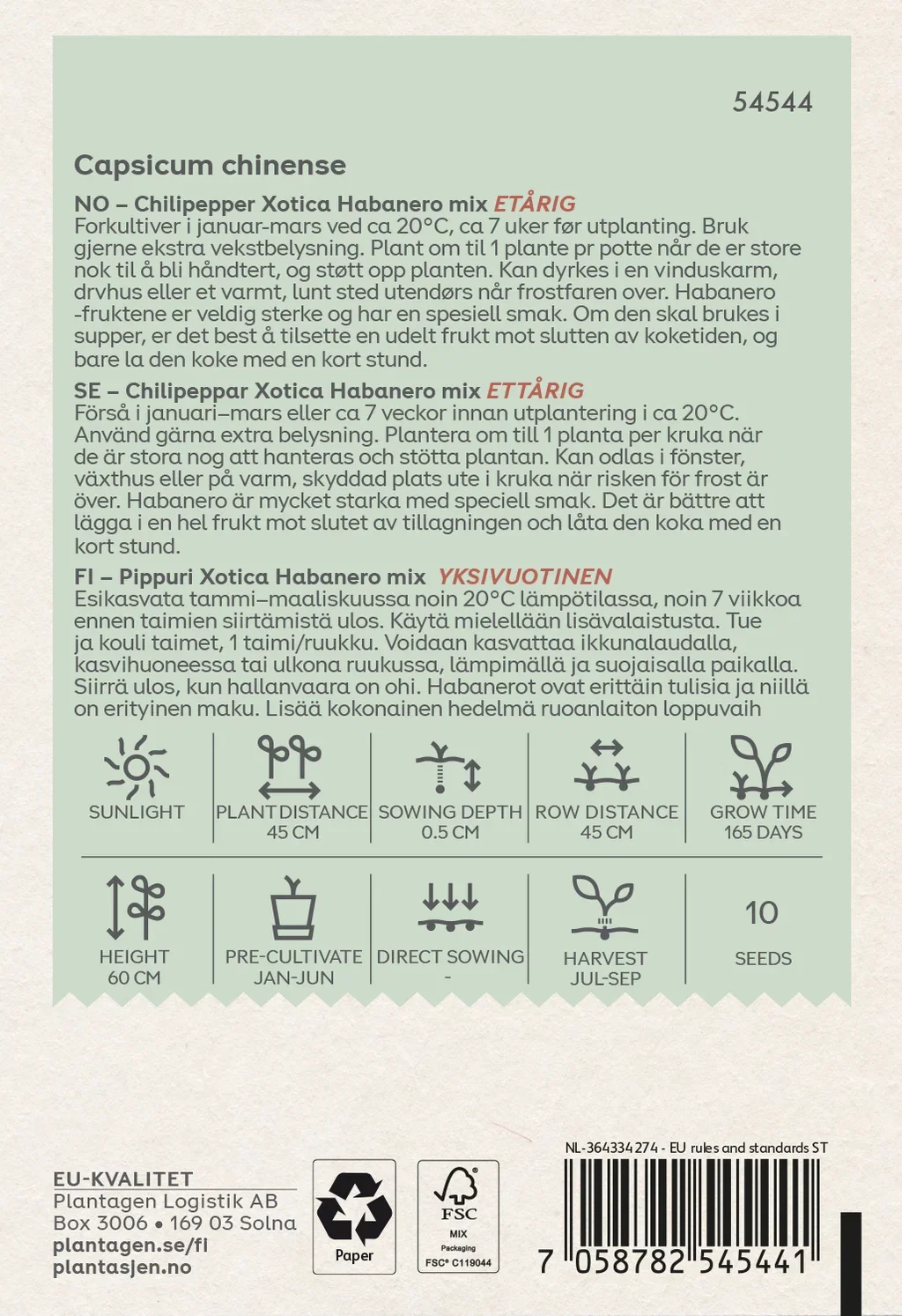 Hot pepper Habanero mix - 10 sds