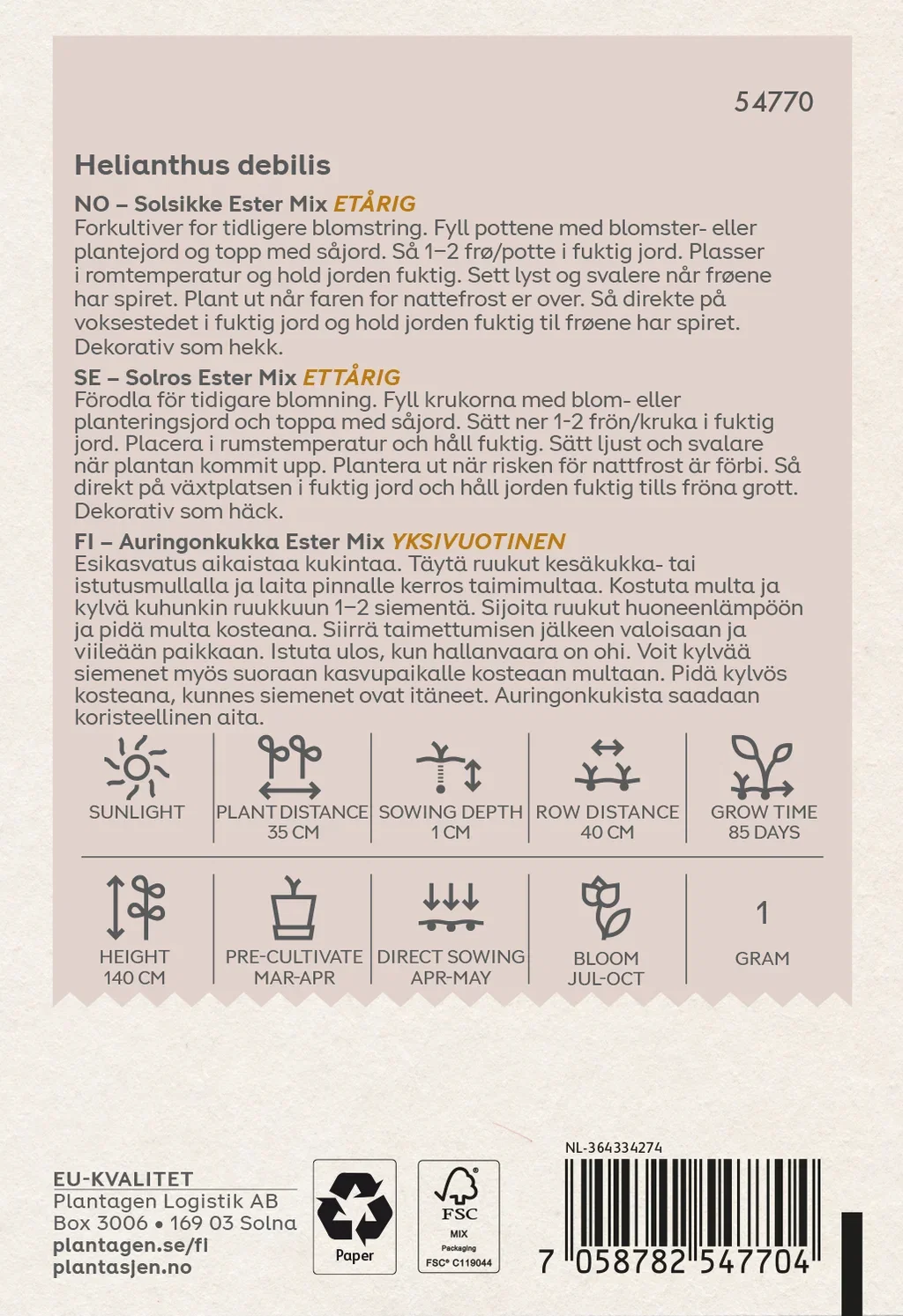 Helianthus debilis - esther mixed -1 g