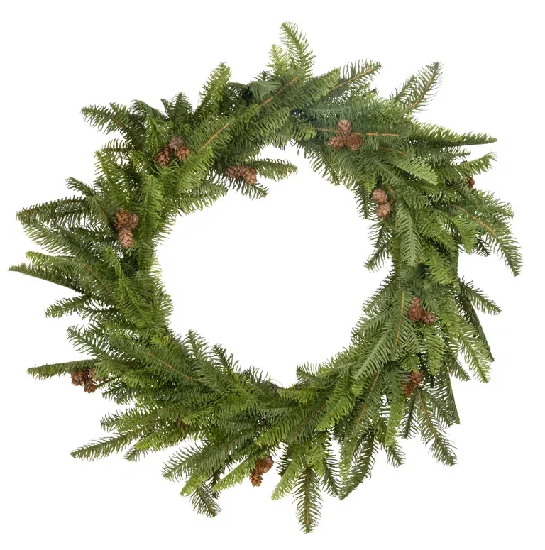 Grankrans med kottar, konstgjord