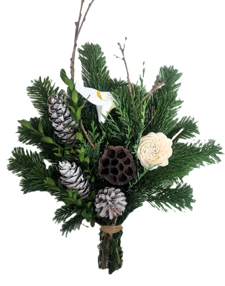 Gravbukett med vit Calla